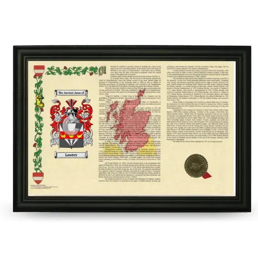 Lawtey Armorial Landscape Framed - Black