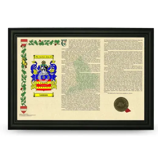 Laxman Armorial Landscape Framed - Black