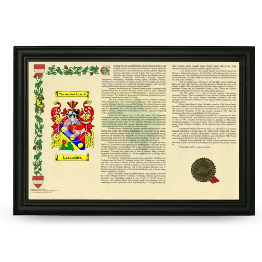 Lazarchick Armorial Landscape Framed - Black