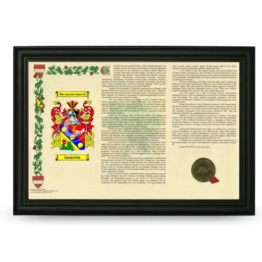 Lazarovic Armorial Landscape Framed - Black