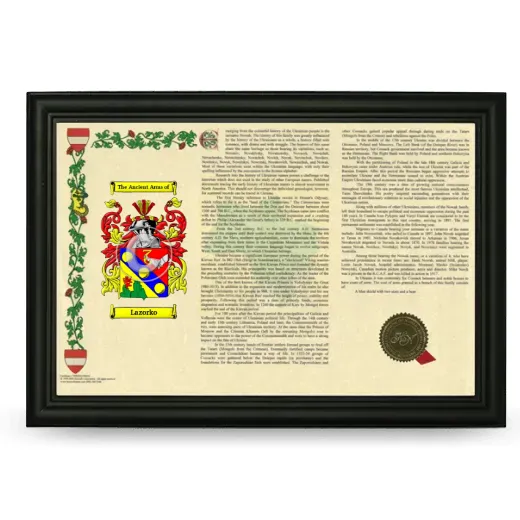 Lazorko Armorial Landscape Framed - Black