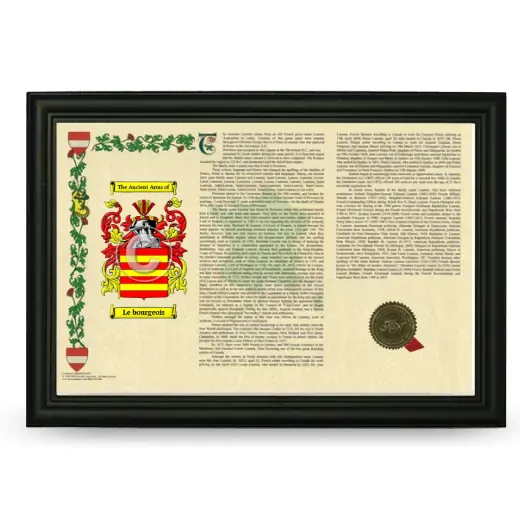 Le bourgeois Armorial Landscape Framed - Black