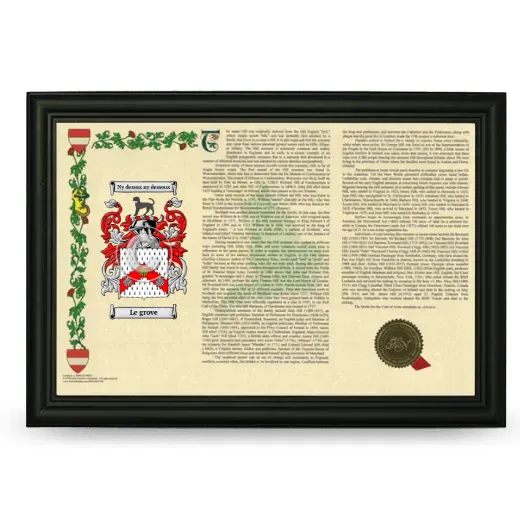 Le grove Armorial Landscape Framed - Black