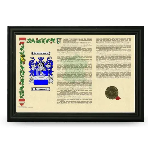 Le normand Armorial Landscape Framed - Black