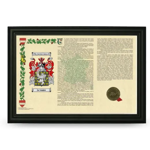 Le vanier Armorial Landscape Framed - Black