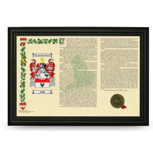 Lead Armorial Landscape Framed - Black