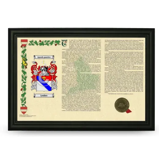 Leakes Armorial Landscape Framed - Black