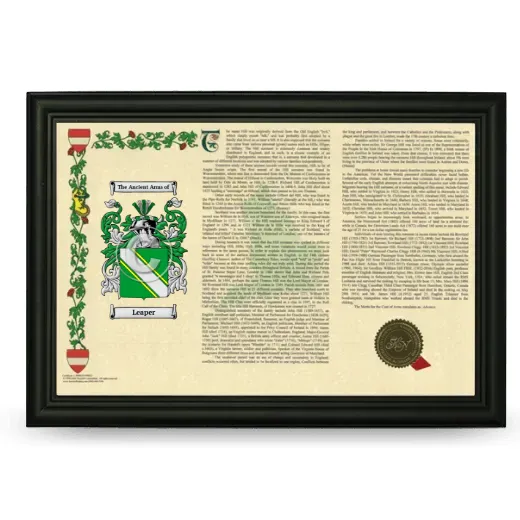 Leaper Armorial Landscape Framed - Black