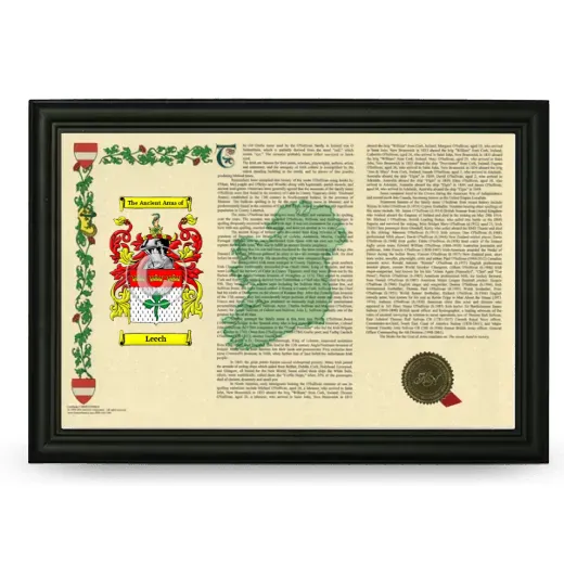 Leech Armorial Landscape Framed - Black