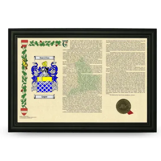 Leger Armorial Landscape Framed - Black