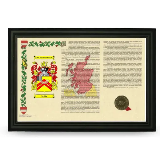 Leish Armorial Landscape Framed - Black