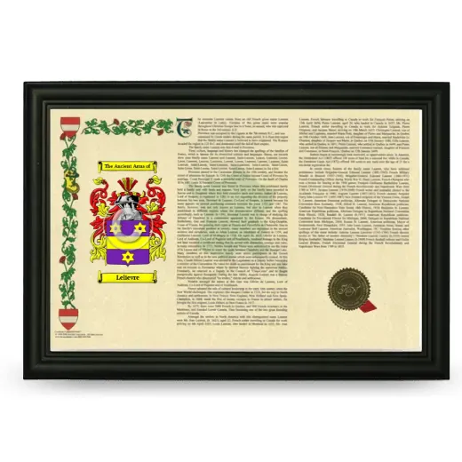 Lelievre Armorial Landscape Framed - Black