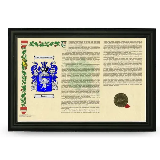 Lemut Armorial Landscape Framed - Black