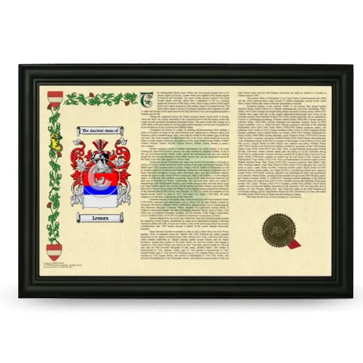 Leones Armorial Landscape Framed - Black