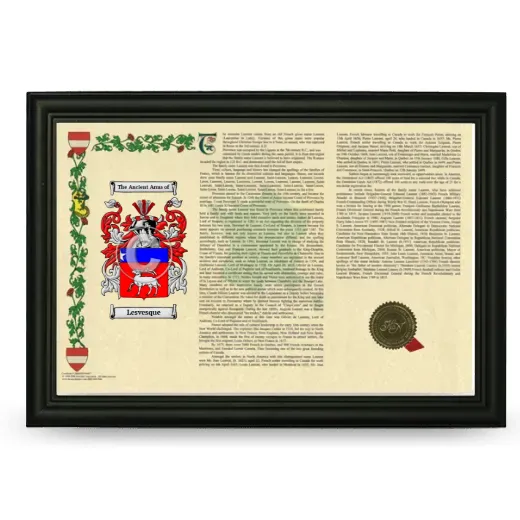 Lesvesque Armorial Landscape Framed - Black