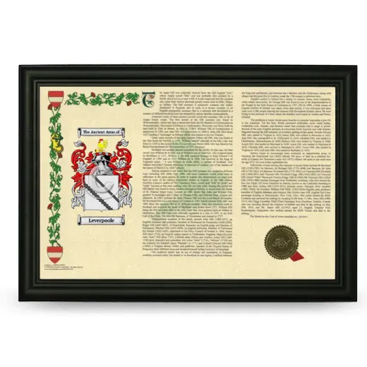 Leverpoole Armorial Landscape Framed - Black