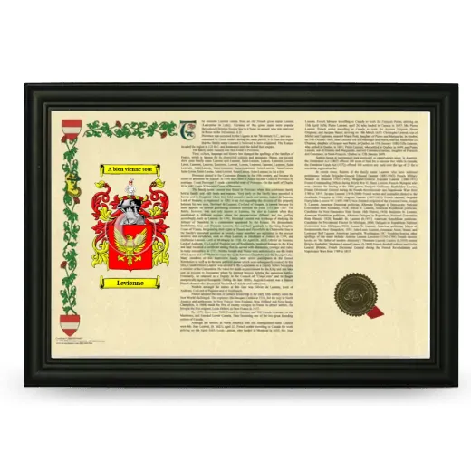 Levienne Armorial Landscape Framed - Black