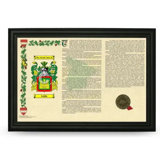 Leyba Armorial Landscape Framed - Black