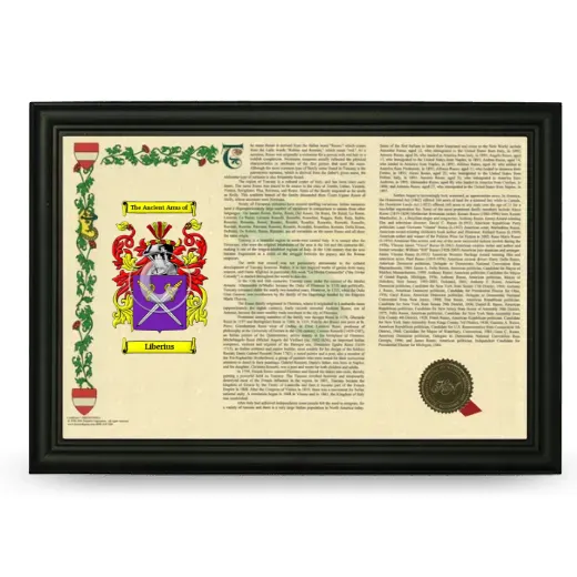 Liberius Armorial Landscape Framed - Black