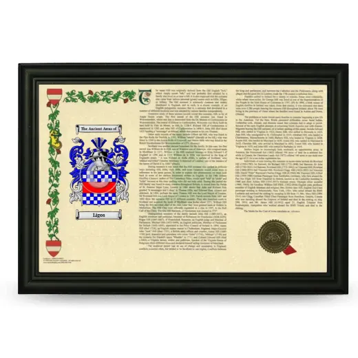Ligos Armorial Landscape Framed - Black