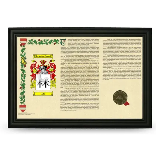 Lin Armorial Landscape Framed - Black