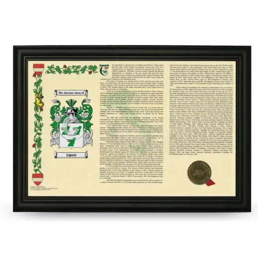 Lipari Armorial Landscape Framed - Black