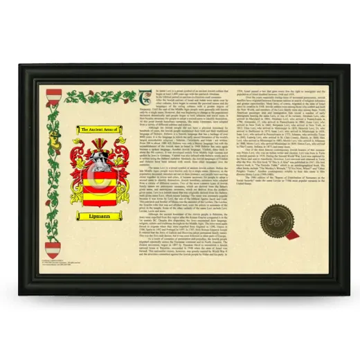 Lipmann Armorial Landscape Framed - Black