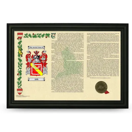 Lith Armorial Landscape Framed - Black
