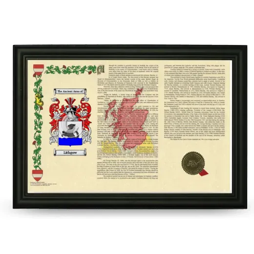 Lithgow Armorial Landscape Framed - Black