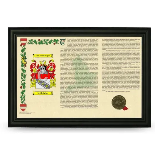 Littlehales Armorial Landscape Framed - Black