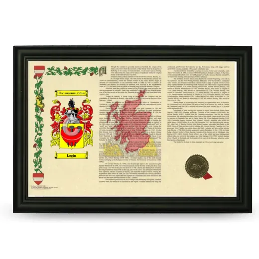 Login Armorial Landscape Framed - Black