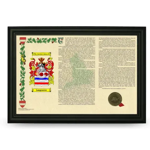 Longcaster Armorial Landscape Framed - Black
