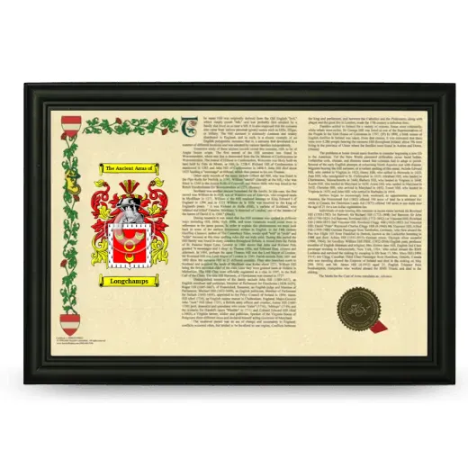Longchamps Armorial Landscape Framed - Black
