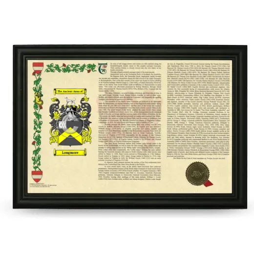 Longmore Armorial Landscape Framed - Black