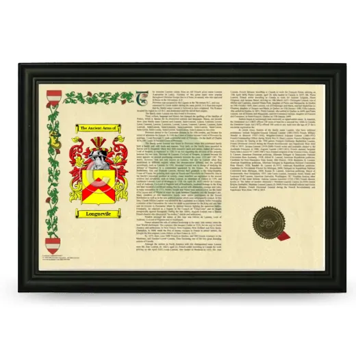 Longuevile Armorial Landscape Framed - Black