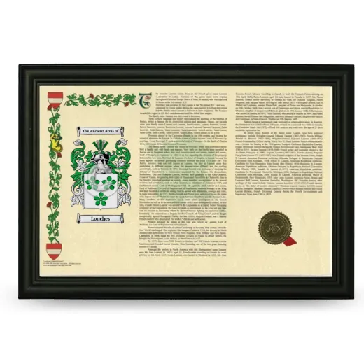 Louches Armorial Landscape Framed - Black