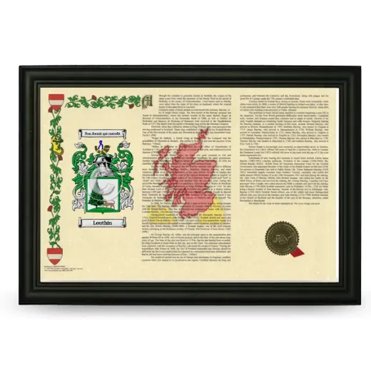 Louthin Armorial Landscape Framed - Black