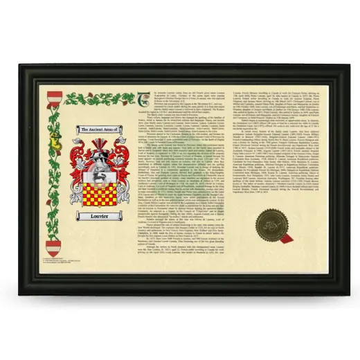 Louvier Armorial Landscape Framed - Black