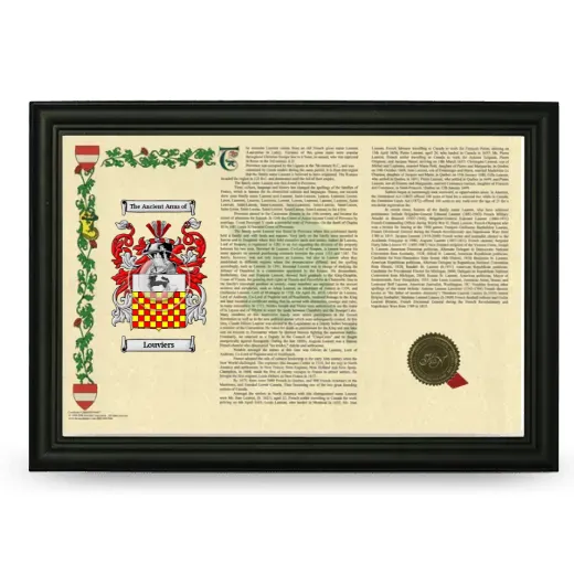 Louviers Armorial Landscape Framed - Black