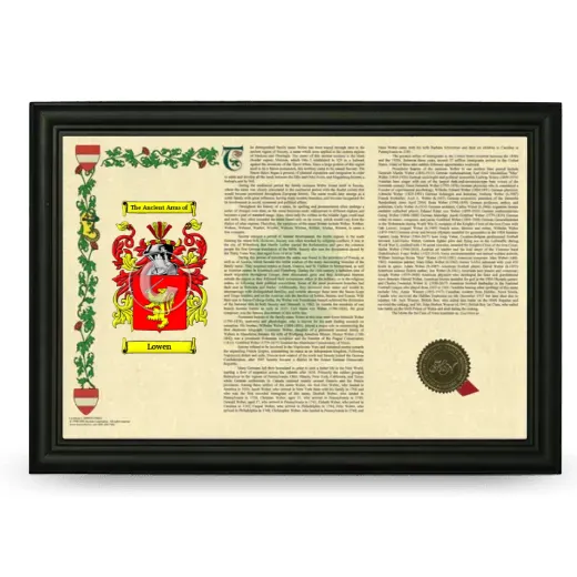 Lowen Armorial Landscape Framed - Black
