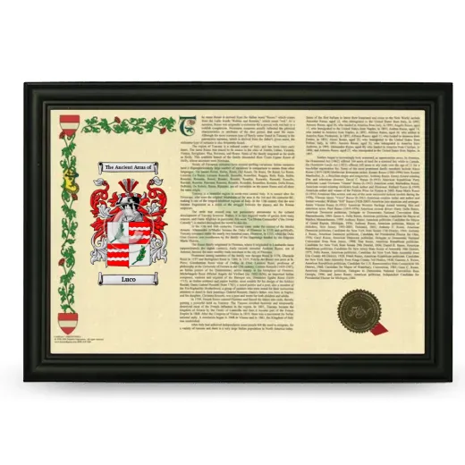 Luco Armorial Landscape Framed - Black