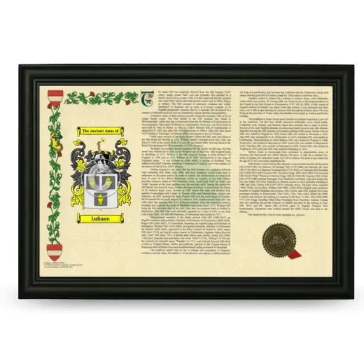Lufman Armorial Landscape Framed - Black