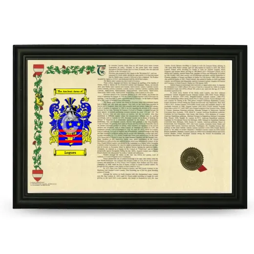 Lugues Armorial Landscape Framed - Black