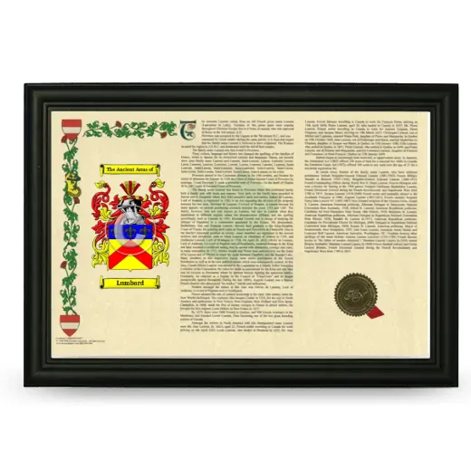 Lumbard Armorial Landscape Framed - Black