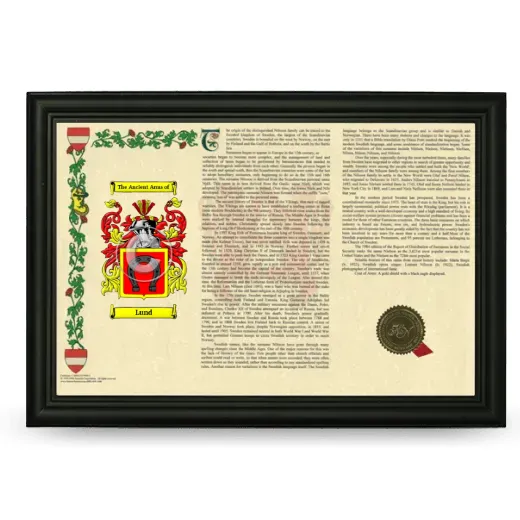 Lund Armorial Landscape Framed - Black