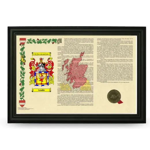 Lundie Armorial Landscape Framed - Black