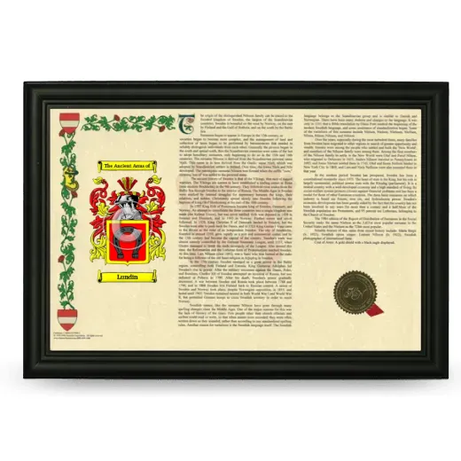 Lundin Armorial Landscape Framed - Black