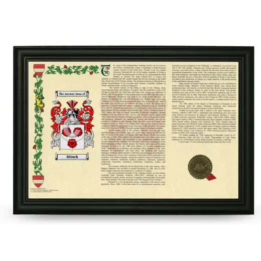 Münch Armorial Landscape Framed - Black