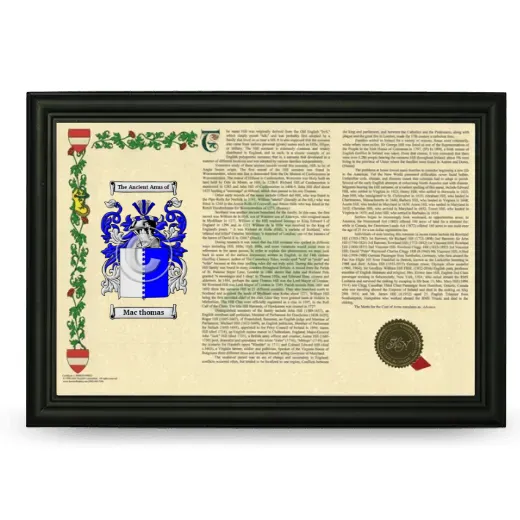 Mac thomas Armorial Landscape Framed - Black