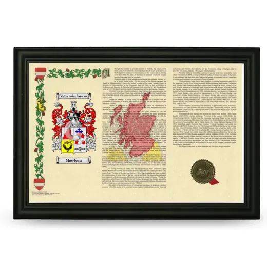 Mac-lean Armorial Landscape Framed - Black